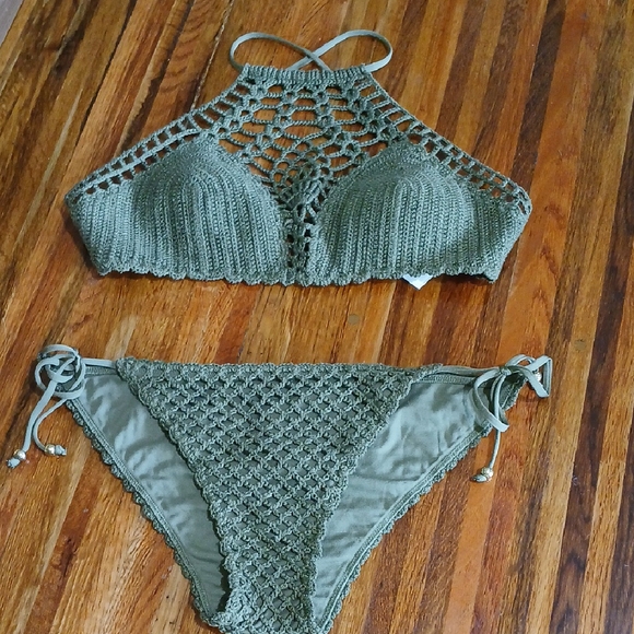 Abercrombie & Fitch Other - Abercrombie & Fitch Crochet Bikini Swimwear - Olive - M/L